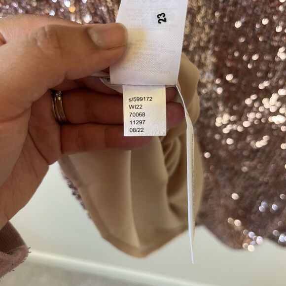 Ann Taylor Pink Sequin V Neck Shift Dress Cocktail Event Swiftie Size 8 NWT’s - Picture 13 of 13